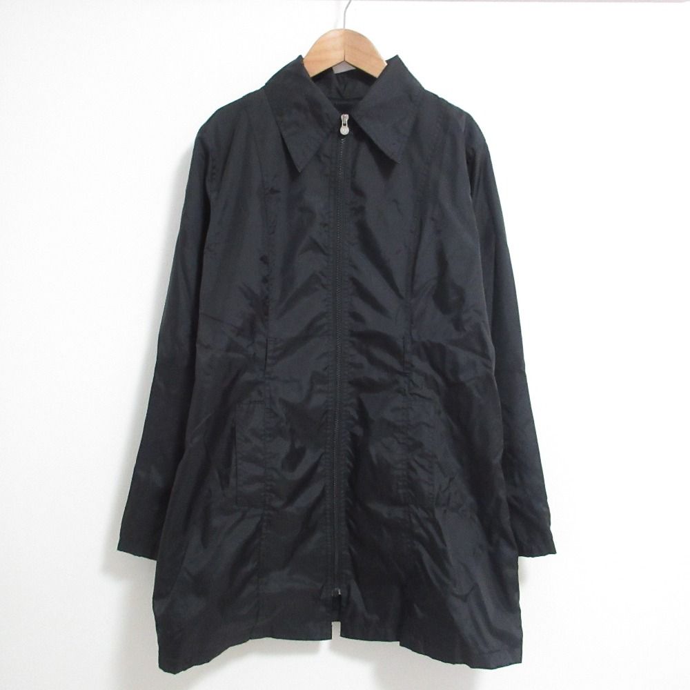 良品 FENDI フェンディ ヴィンテージ ナイロン ジップアップコート ブラック レディース 古着 中古 USED