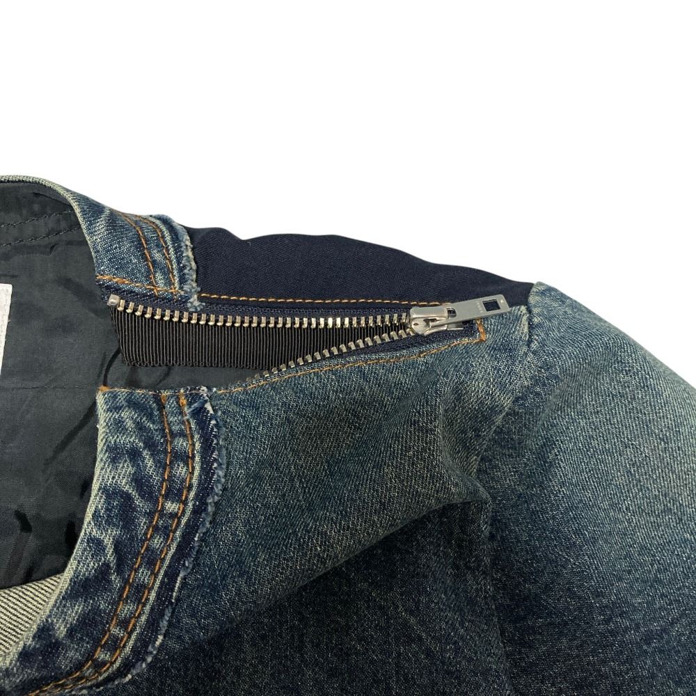 美品 SACAI サカイ デニムドッキング アシンメトリーヘムカットソー 21