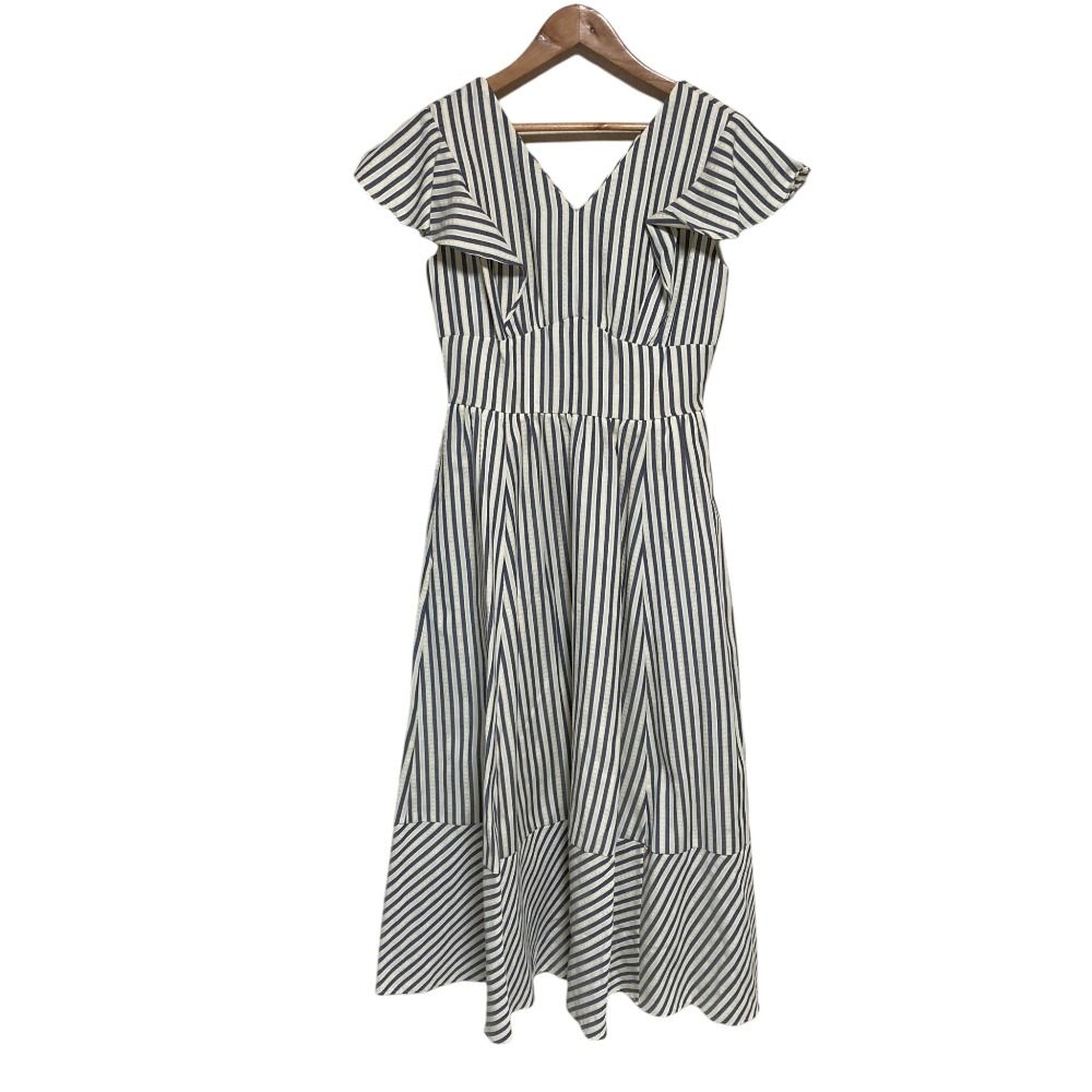 美品 Herlipto ハーリップトゥ Kerry Striped Ruffle Dress ワンピース