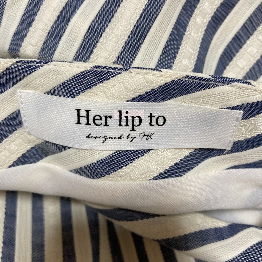 美品 Herlipto ハーリップトゥ Kerry Striped Ruffle Dress ワンピース