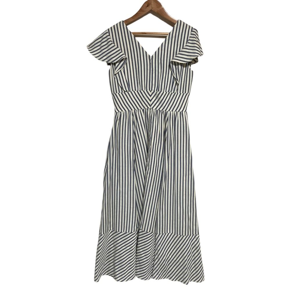 美品 Herlipto ハーリップトゥ Kerry Striped Ruffle Dress ワンピース