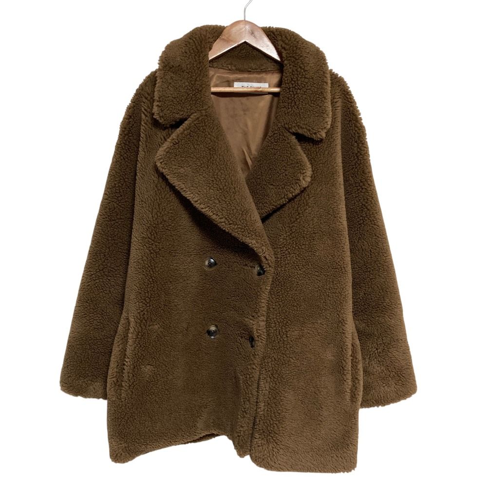 美品 25AW Whim Gazette THE PAUSE ウィムガゼット ザポーズ ボアダブルコート F ブラウン レディース 古着 中古 USED