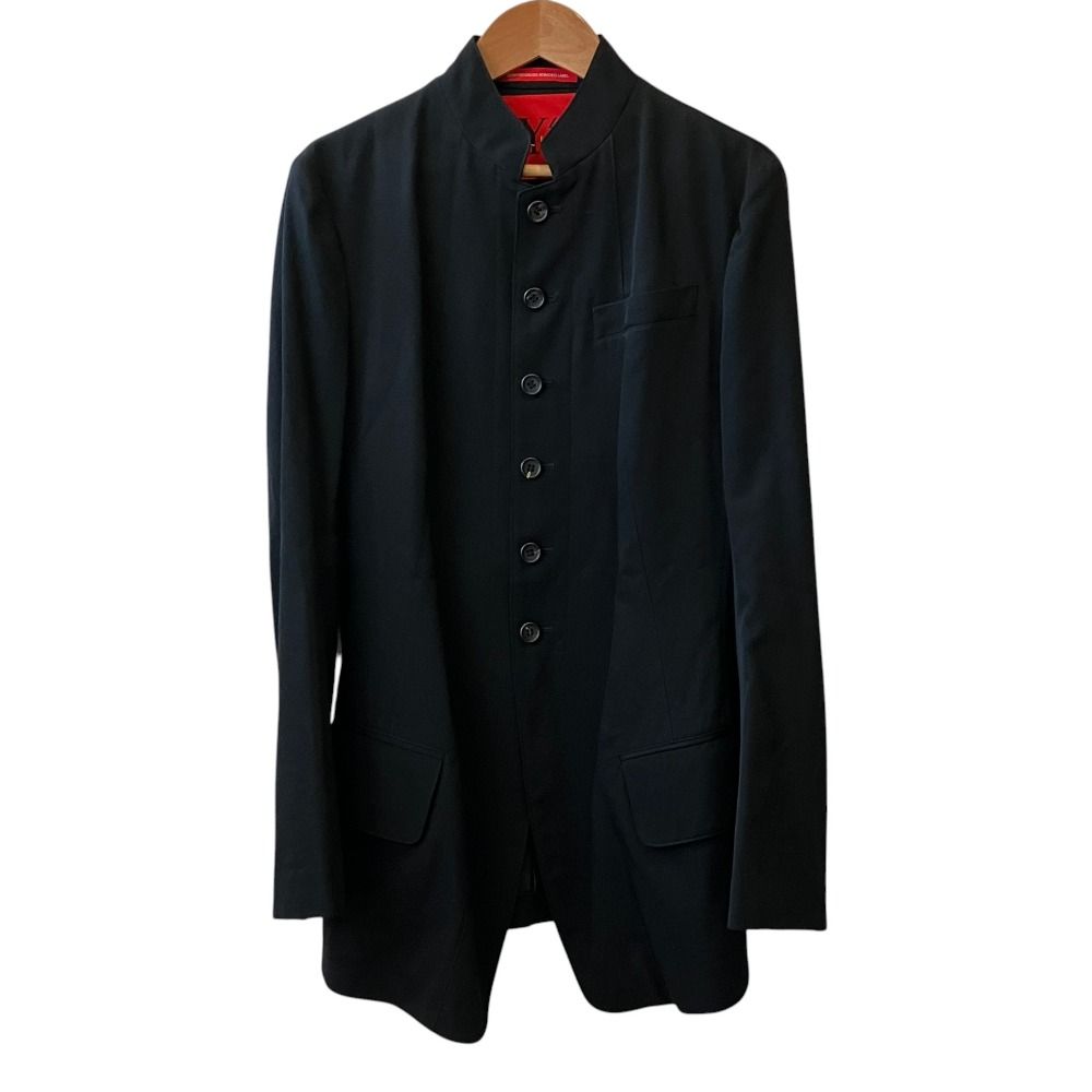 美品 Y's Red Label Yohji Yamamoto ワイズレッドレーベル ヨウジヤマモト マオカラージャケット RE-J51-126 サイズ3 ブラック レディース 古着 中古 USED