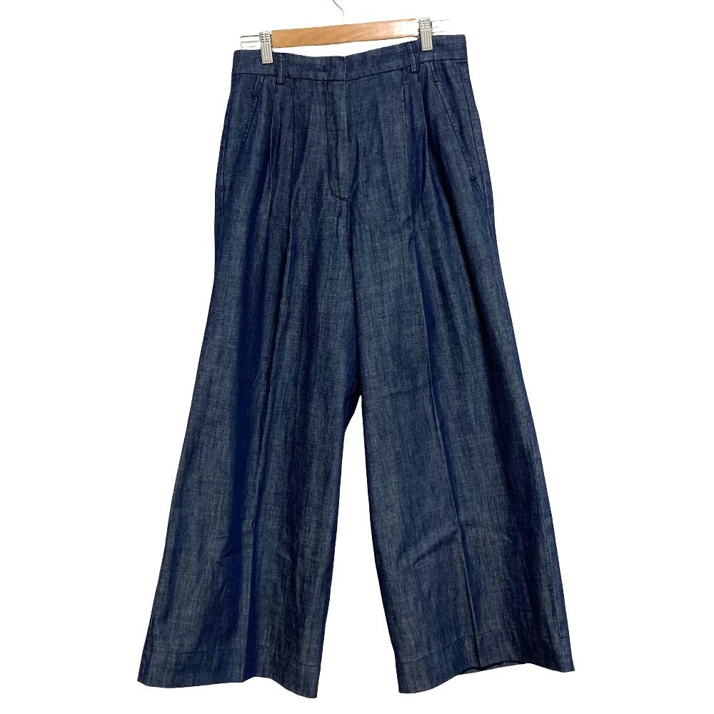 美品 Max Mara Weekend マックスマーラ ウィークエンド ワイド デニムパンツ サイズ42 インディゴ レディース 古着 中古 USED