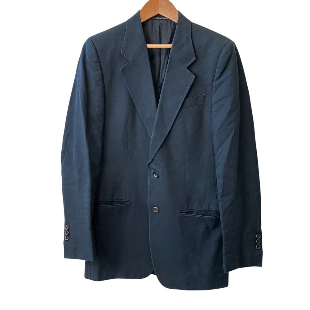 良品 Yves Saint Laurent イヴサンローラン コットン テーラードジャケット サイズ44 ネイビー メンズ 古着 中古 USED