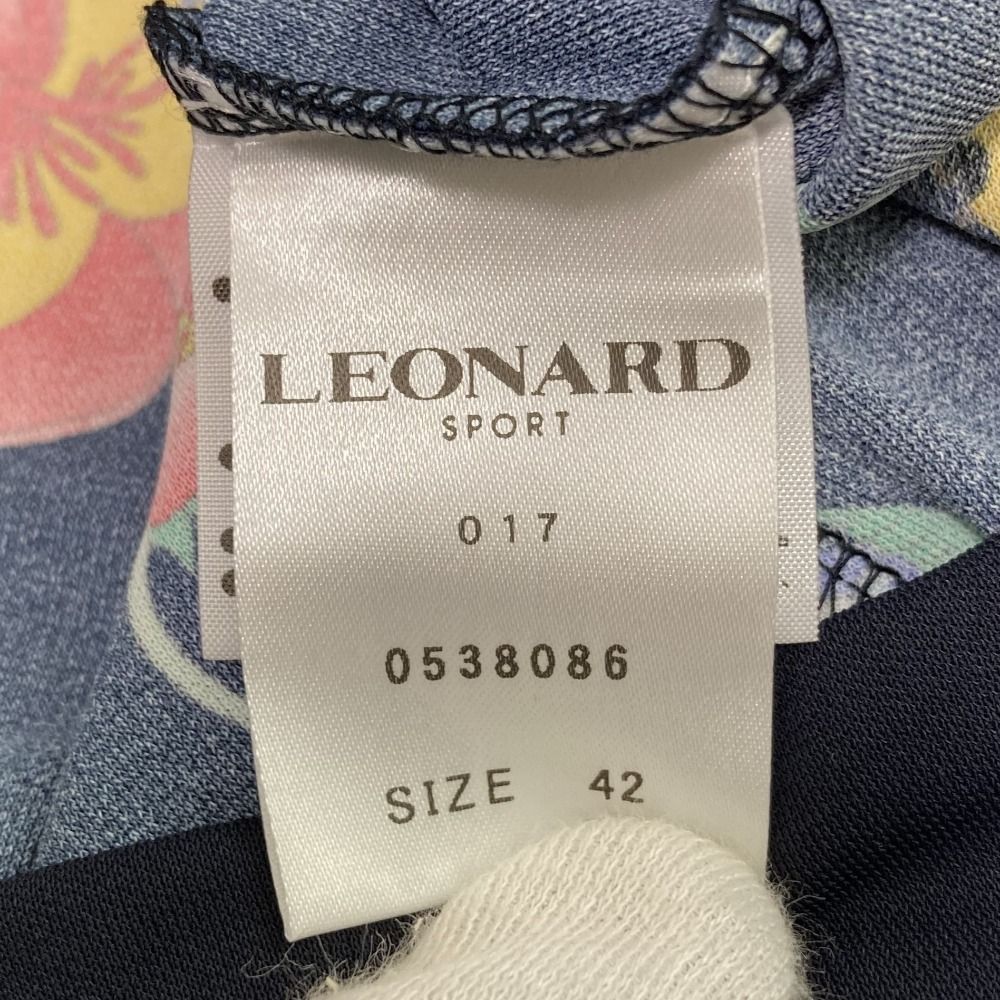 未使用 LEONARD SPORT レオナールスポーツ ロゴ刺繍 フラワープリント