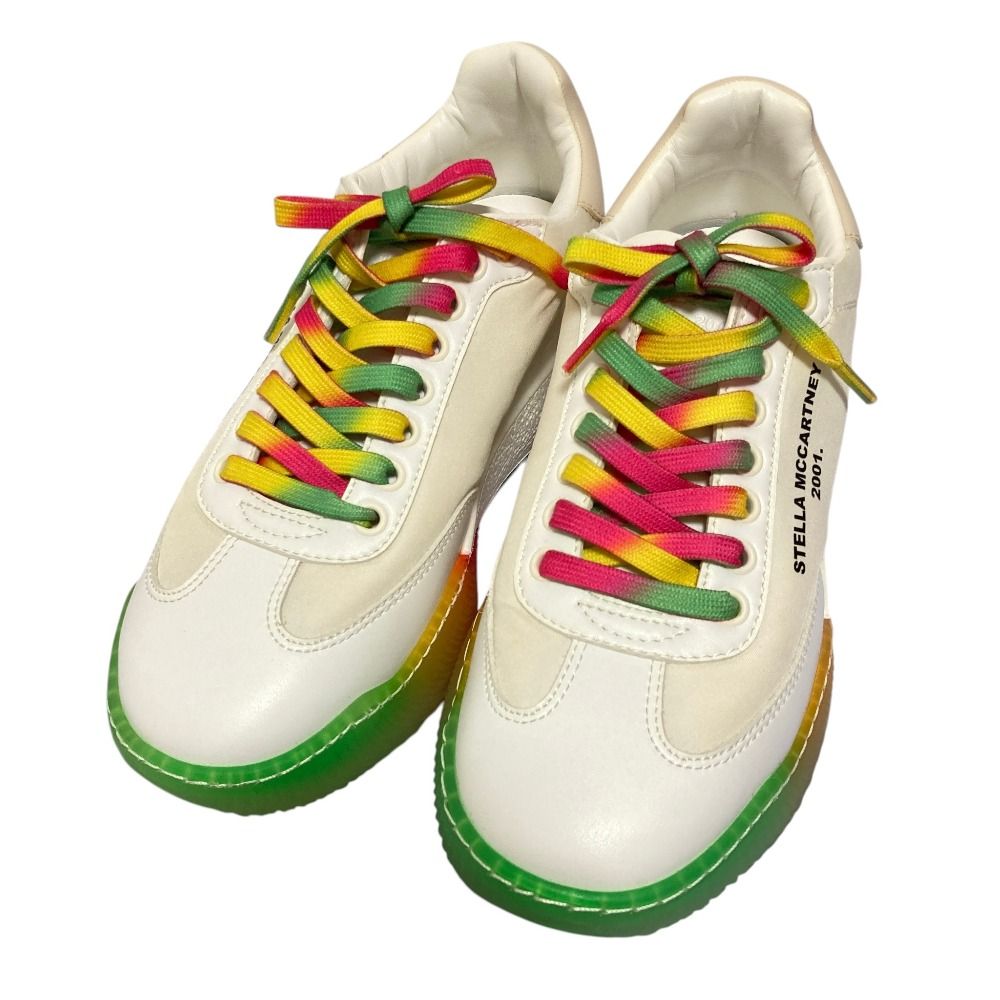 良品 STELLA McCARTNEY ステラマッカートニー 2001. レインボーカラー スニーカー サイズ36 23cm相当 ホワイト レディース 古着 中古 USED