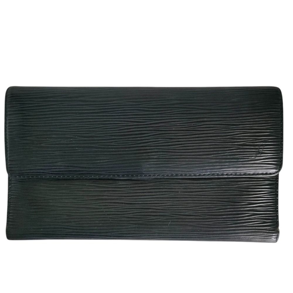 LOUIS VUITTON ルイヴィトン エピ ポルトトレゾール インターナショナル 三つ折り 長財布 ロングウォレット M63382 ブラック メンズ レディース 古着 中古 USED