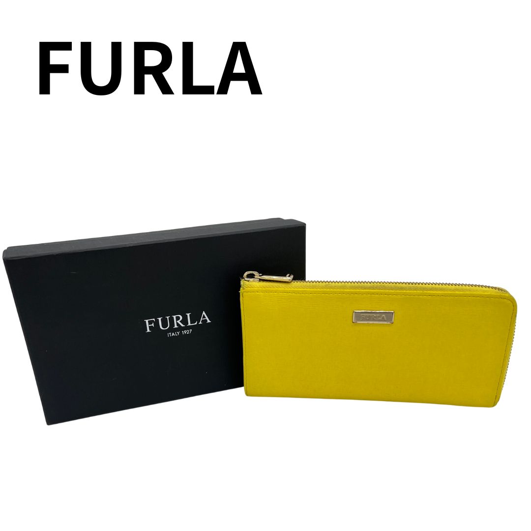 FURLA フルラ 長財布 L字ファスナー イエロー 箱付き