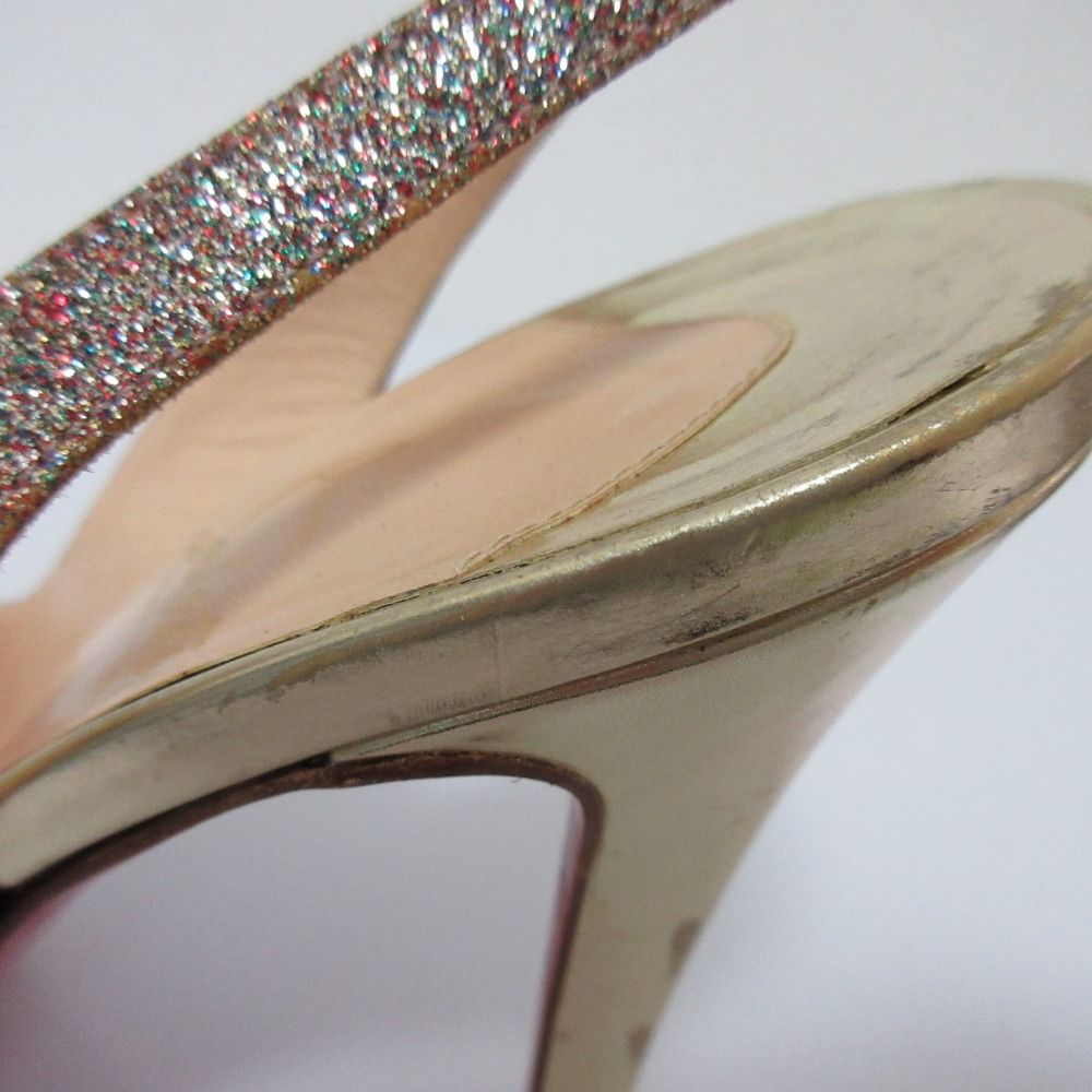 良品 Christian louboutin クリスチャンルブタン グリッター オープン