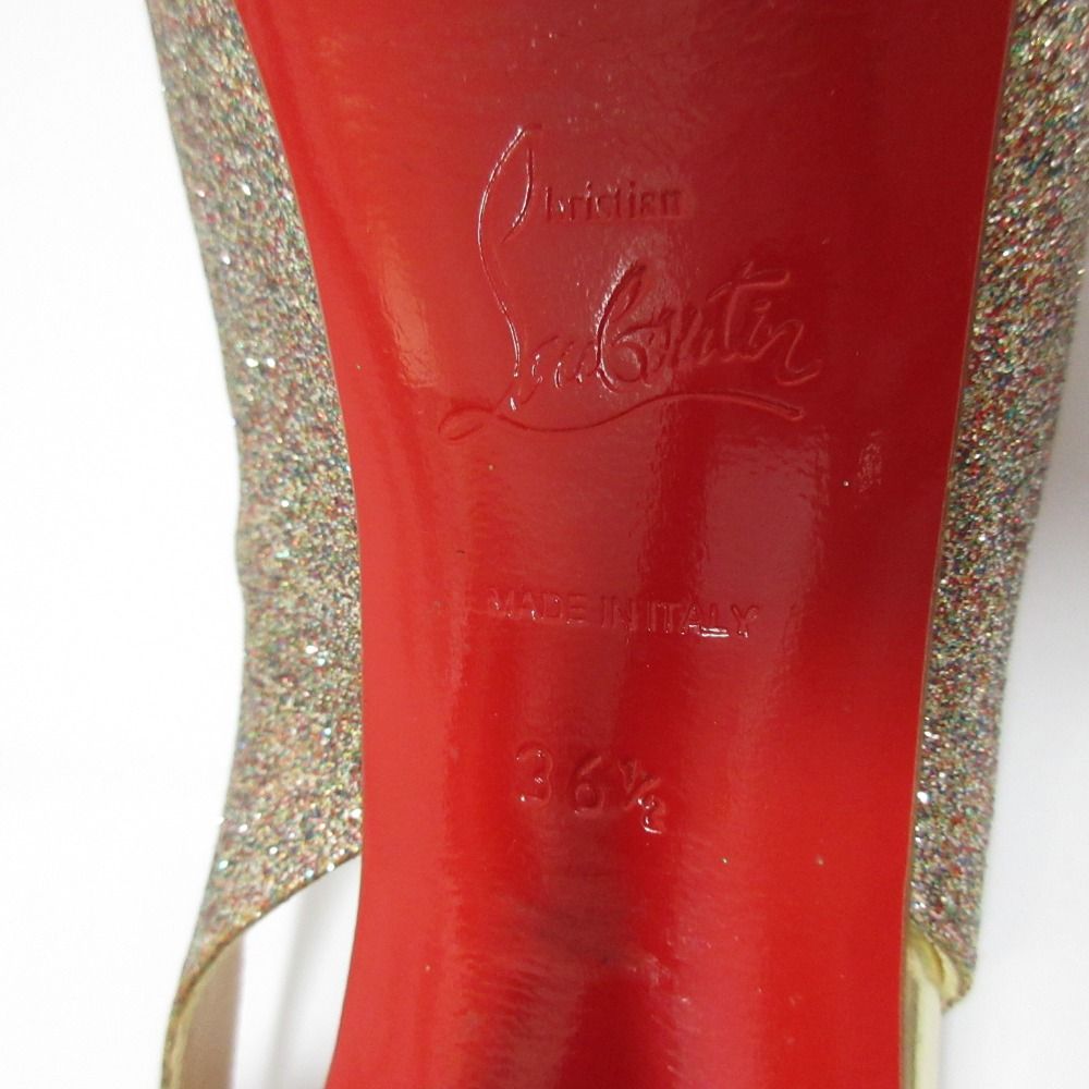 良品 Christian louboutin クリスチャンルブタン グリッター オープン