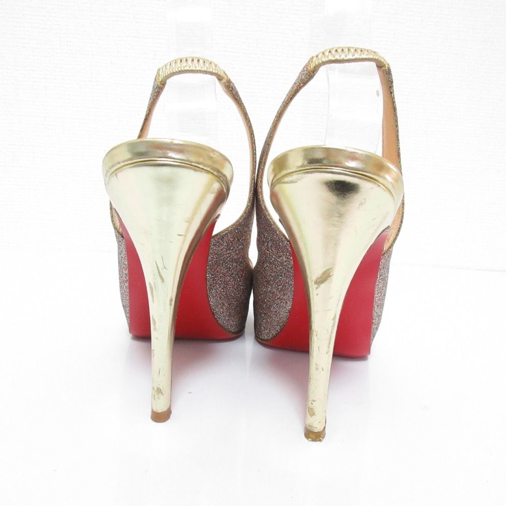 良品 Christian louboutin クリスチャンルブタン グリッター オープン