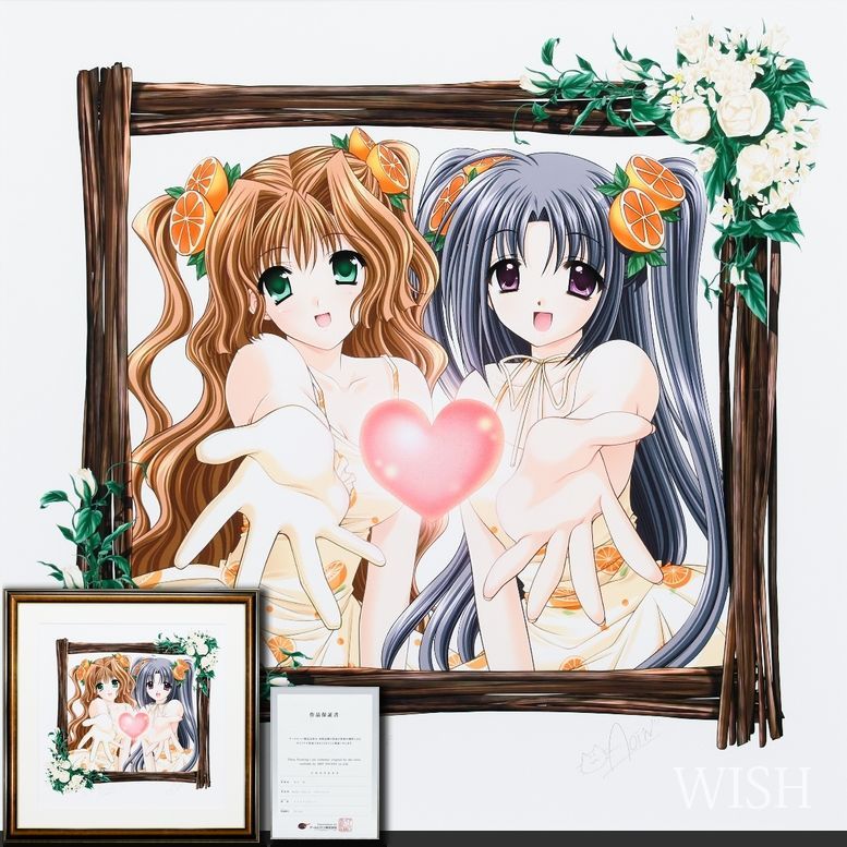 【真作】【WISH】鈴平ひろ 西又葵「NAVEL GIRL'S」ミクスドメディア 約10号 直筆サイン 証明書付 証明シール 　 #26043483