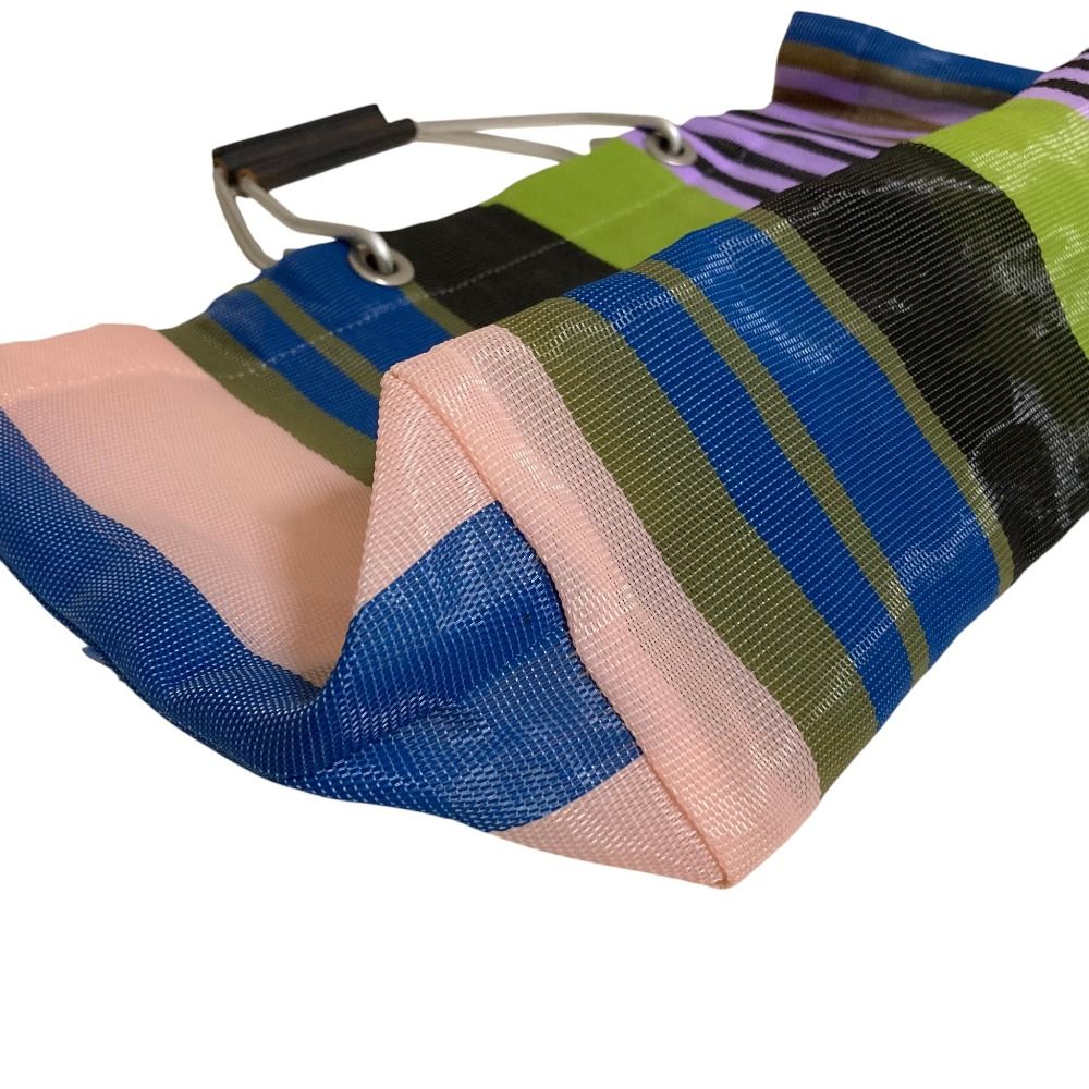 美品 MARNI マルニ フラワーマーケット ストライプバッグ メッシュ 