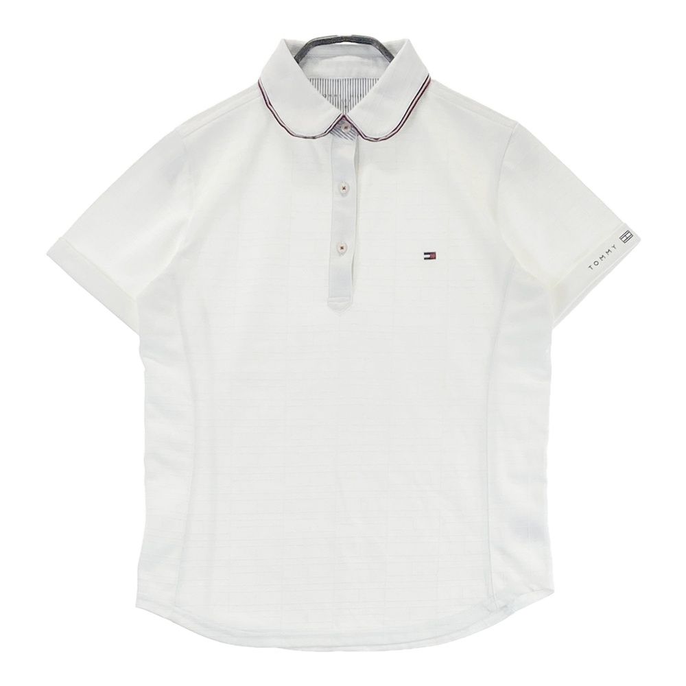 サイズ：M TOMMY HILFIGER GOLF トミー ヒルフィガーゴルフ 半袖ポロシャツ 総柄 ホワイト系 [240101697703] ゴルフウェア レディース ストスト