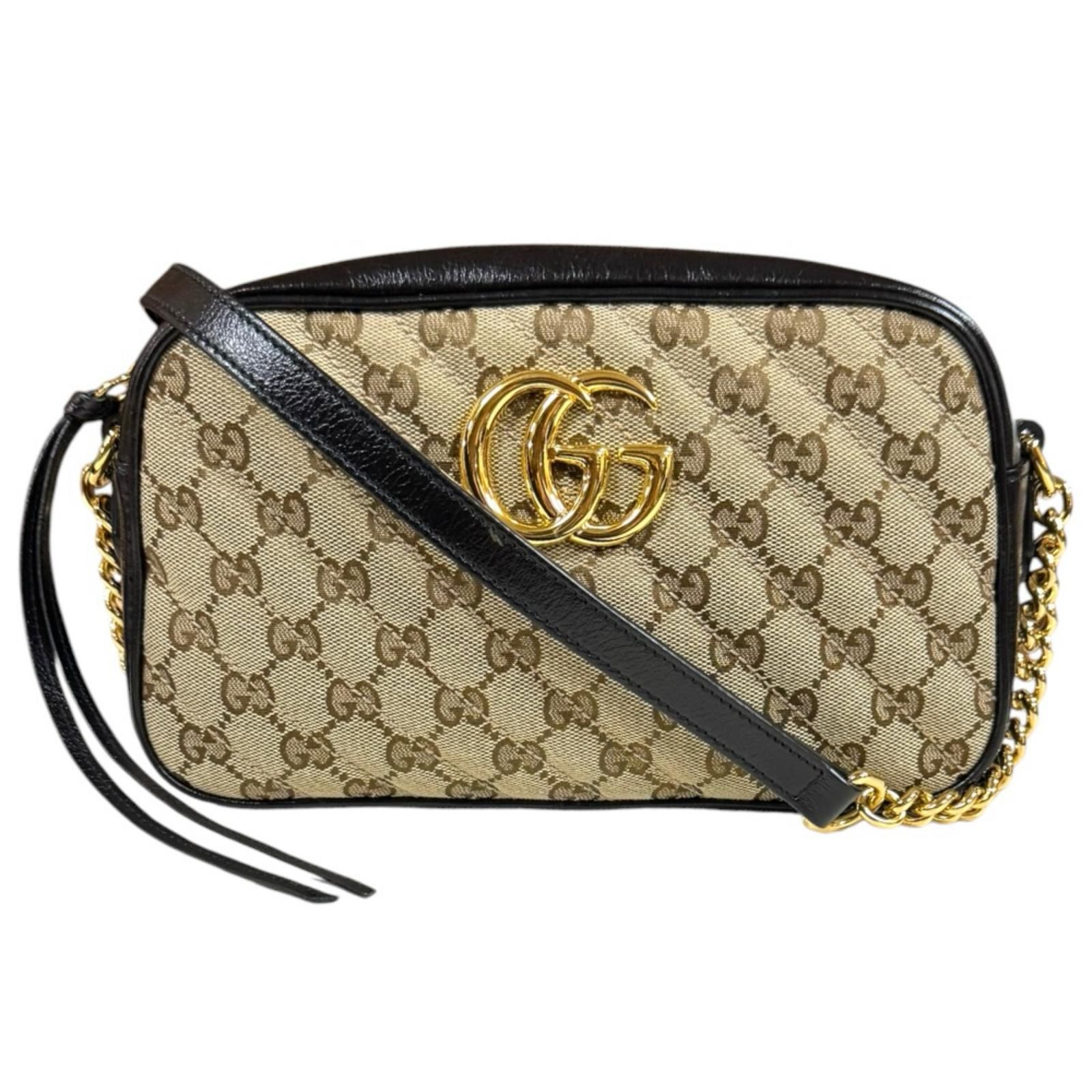 グッチ GGマーモント ショルダーバッグ GGキャンバス 735357 ベージュ レディース GUCCI 中古 グッチ