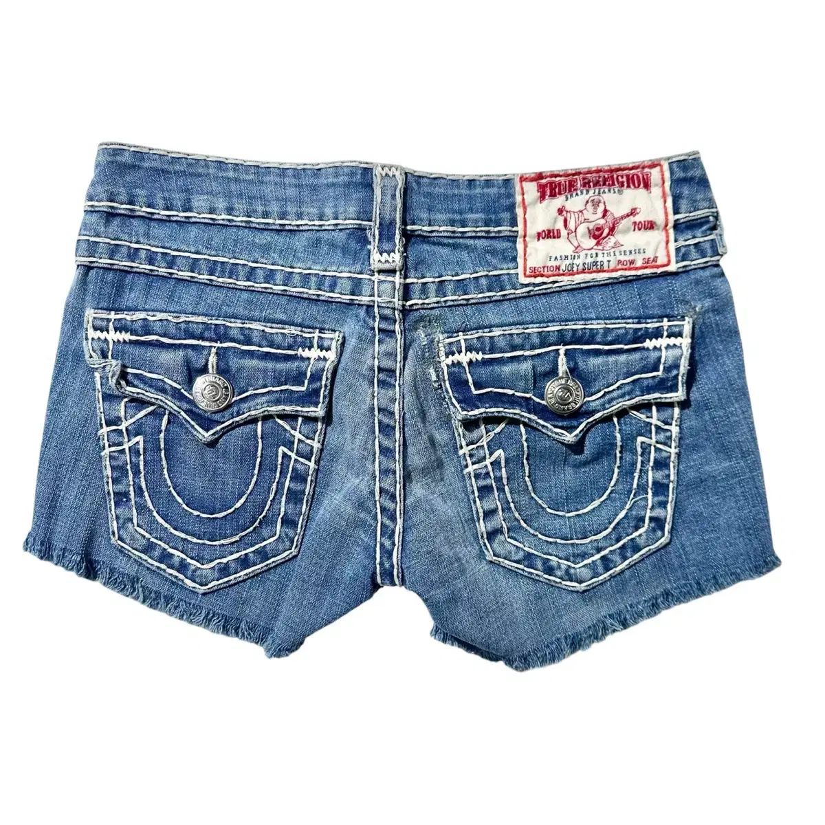 〈早い者勝ち・美品〉トゥルーレリジョン　スーパーティー　デニムパンツ　y2k 27 正規品 トゥルーレリジョン スーパーT デニム ショートパンツ