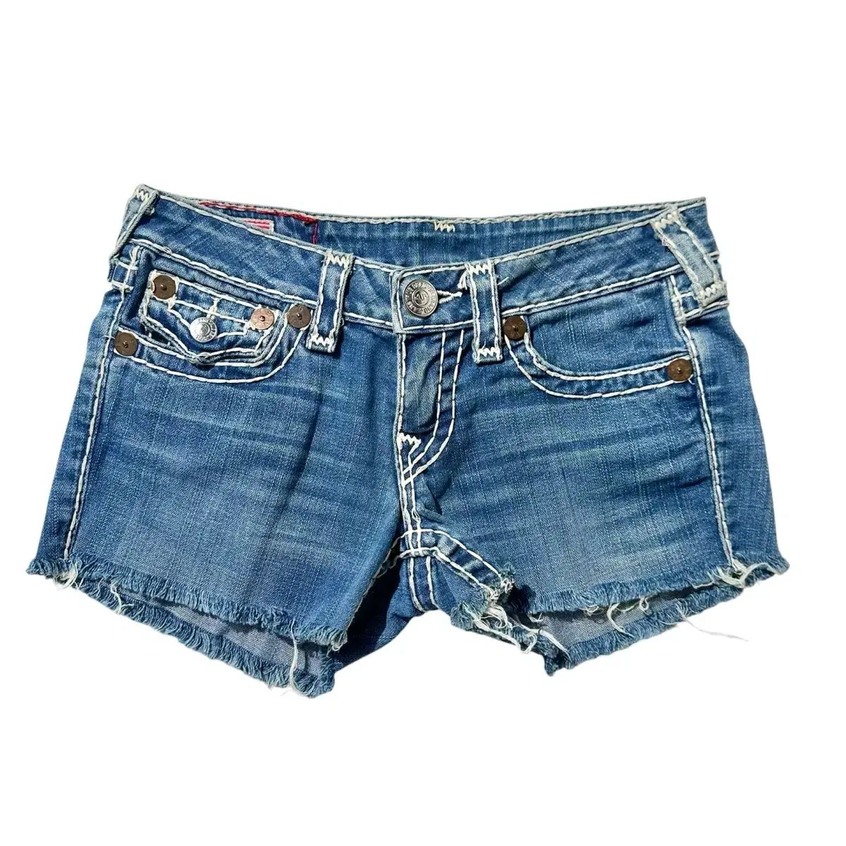 27 正規品 トゥルーレリジョン スーパーT デニム ショートパンツ