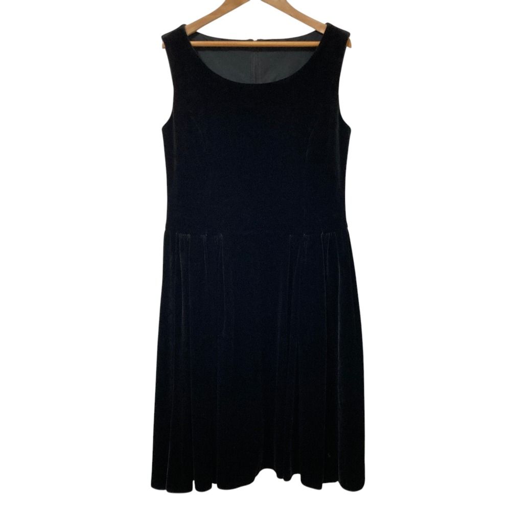 良品 VELOUR NOIR by FOXEY NEW YORK ベロアノワールバイフォクシーニューヨーク ノースリーブワンピース 39836 サイズ40 ブラック レディース 古着 中古 USED
