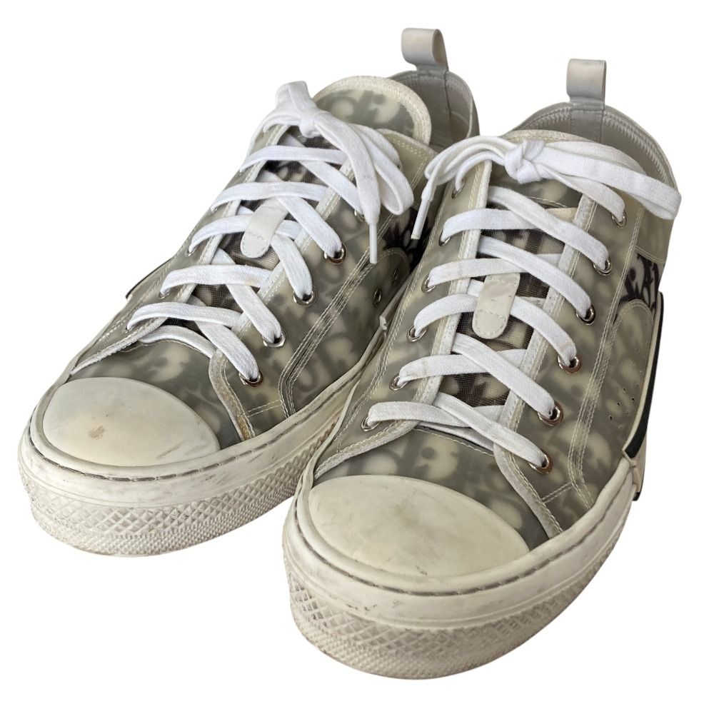 Dior ディオール オブリーク ローカット スニーカー 109HDC サイズ44 28.5cm相当 ホワイト グレー メンズ 古着 中古 USED