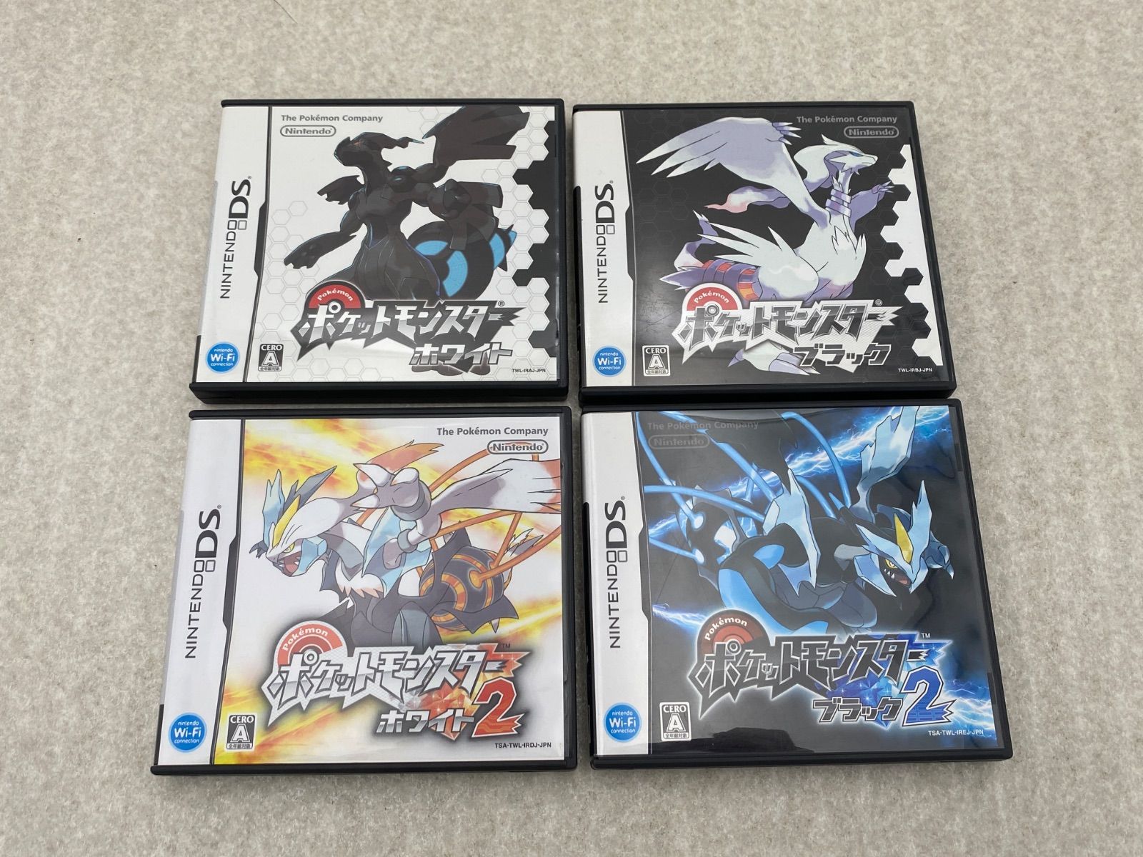 ポケットモンスター　ホワイト・ブラック・ホワイト2・ブラック2 【動作品】　　DSソフト4点