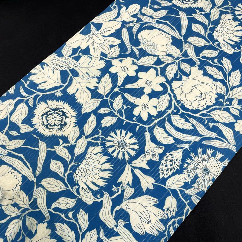 606an106◇アンティーク名古屋帯 夏帯 長尺 竪絽 花文様 大正ロマン