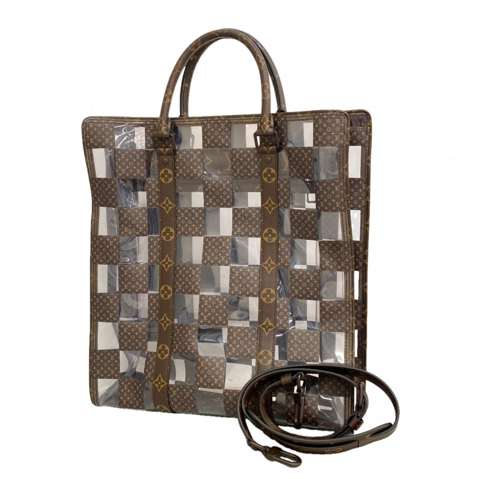 ルイ・ヴィトン(Louis Vuitton) ルイ・ヴィトン ハンドバッグ モノグラム･チェス サックプラ M20866 ブラウン クリア 2wayバッグメンズ P2975640