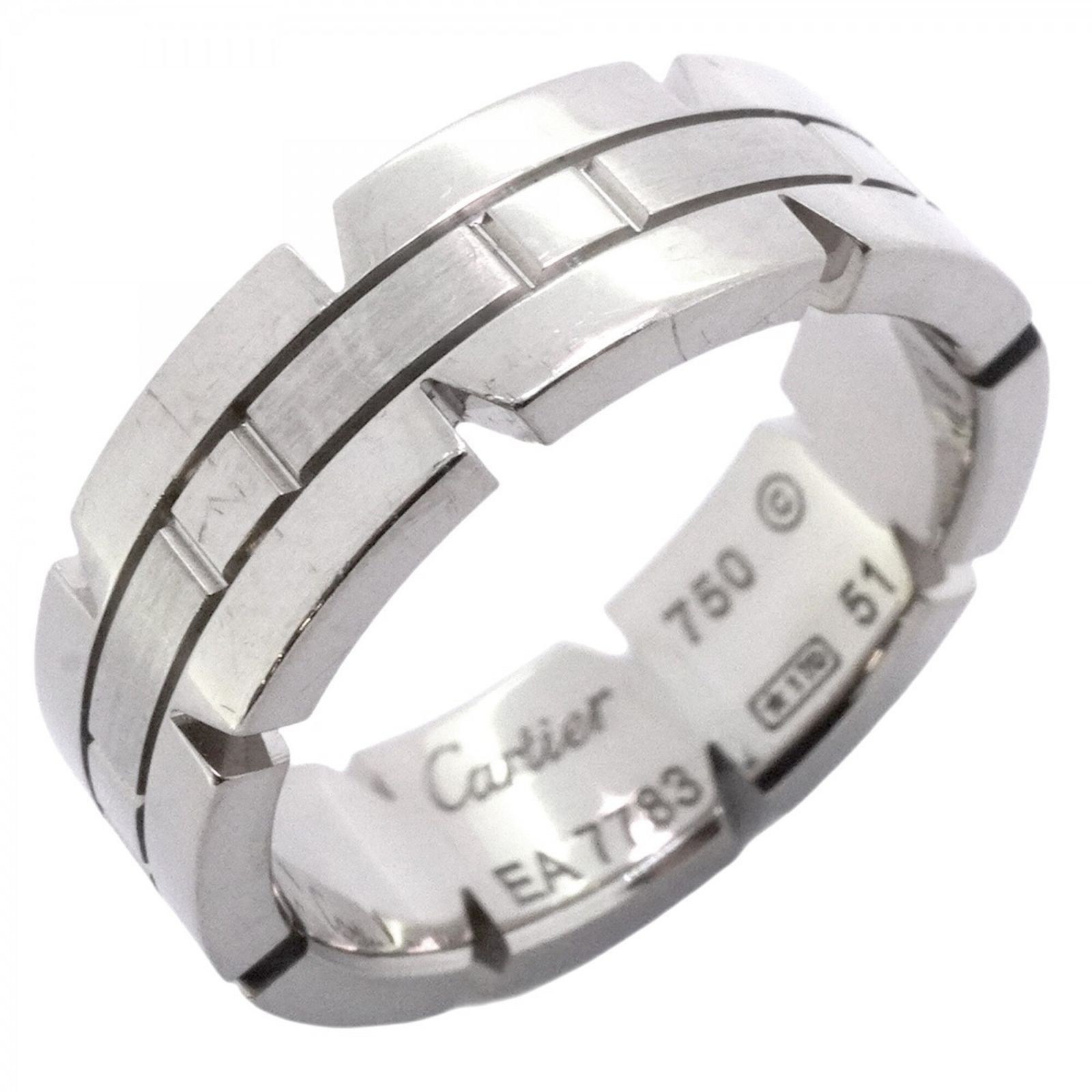 カルティエ(Cartier) カルティエ リング タンクフランセーズ 18KWG ホワイトゴールド ＃51レディース
