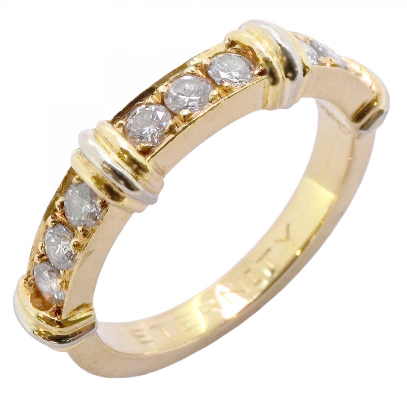 カルティエ(Cartier) カルティエ リング コンテッサ 18KYG イエローゴールド 18KWG ホワイトゴールド ダイヤモンド ＃50レディース