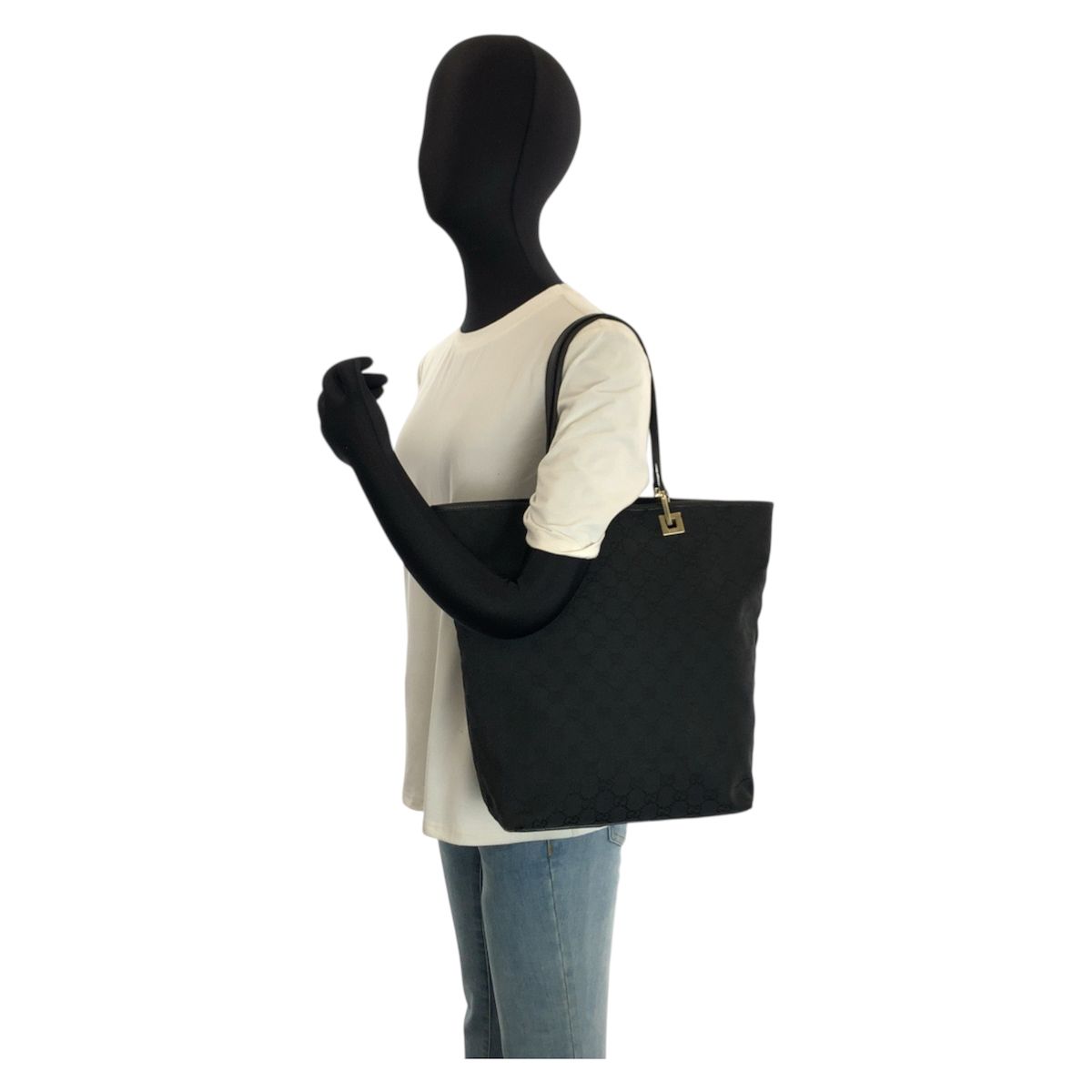 GUCCI グッチ ブラック 黒 ゴールド金具 GGキャンバス/レザー 002 1098 
