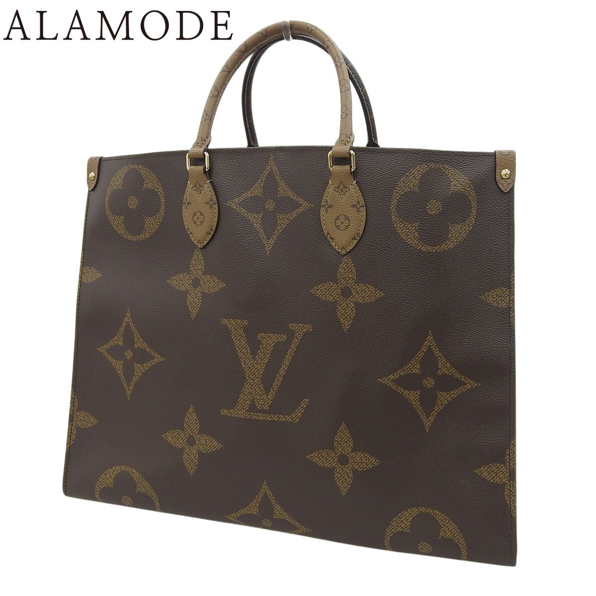 LOUIS VUITTON(ルイ・ヴィトン) モノグラム・ジャイアント リバース オンザゴーGM トートバッグ モノグラムキャンバス モノグラム・リバースキャンバス ブラウン茶 キャメル茶 M45320 40802188096【アラモード】