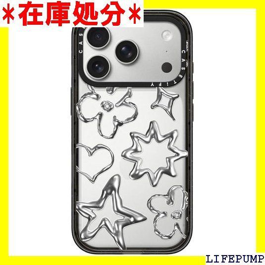 CASETiFY インパクト iPhone 17 Pro ケース 薄型 軽量/耐衝撃/米軍MIL規格 - Chrome Doodle - ブラック 2608