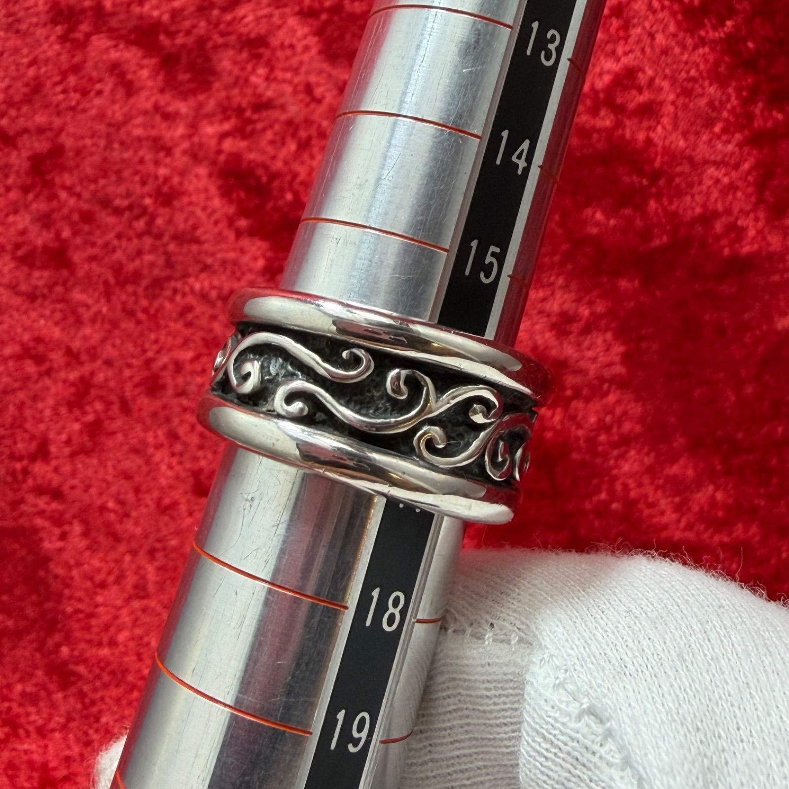 美品 リング16号 Wave Channel Ring ビルウォールレザー/Bill Wall