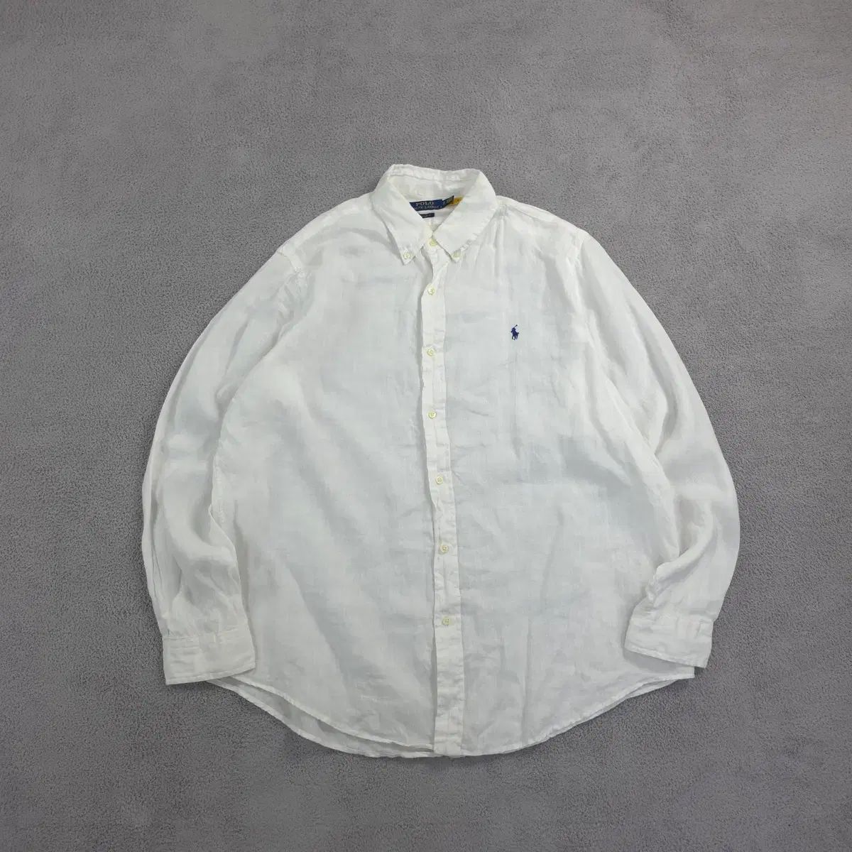 POLO RALPH LAUREN ポロラルフローレン 新モデル オーバーサイズ リネンシャツ 白 (XL)