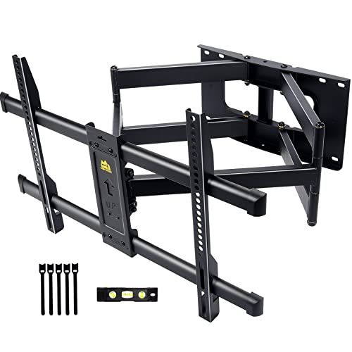 FORGING MOUNT テレビ壁掛け金具 50-90型LCD/LED対応 中大型壁掛けテレビ金具 耐荷重75kg 76.5CMロングアーム フルモーション式 前後＆左右&上下多角度調節 VESA600x400mmまで 12“16