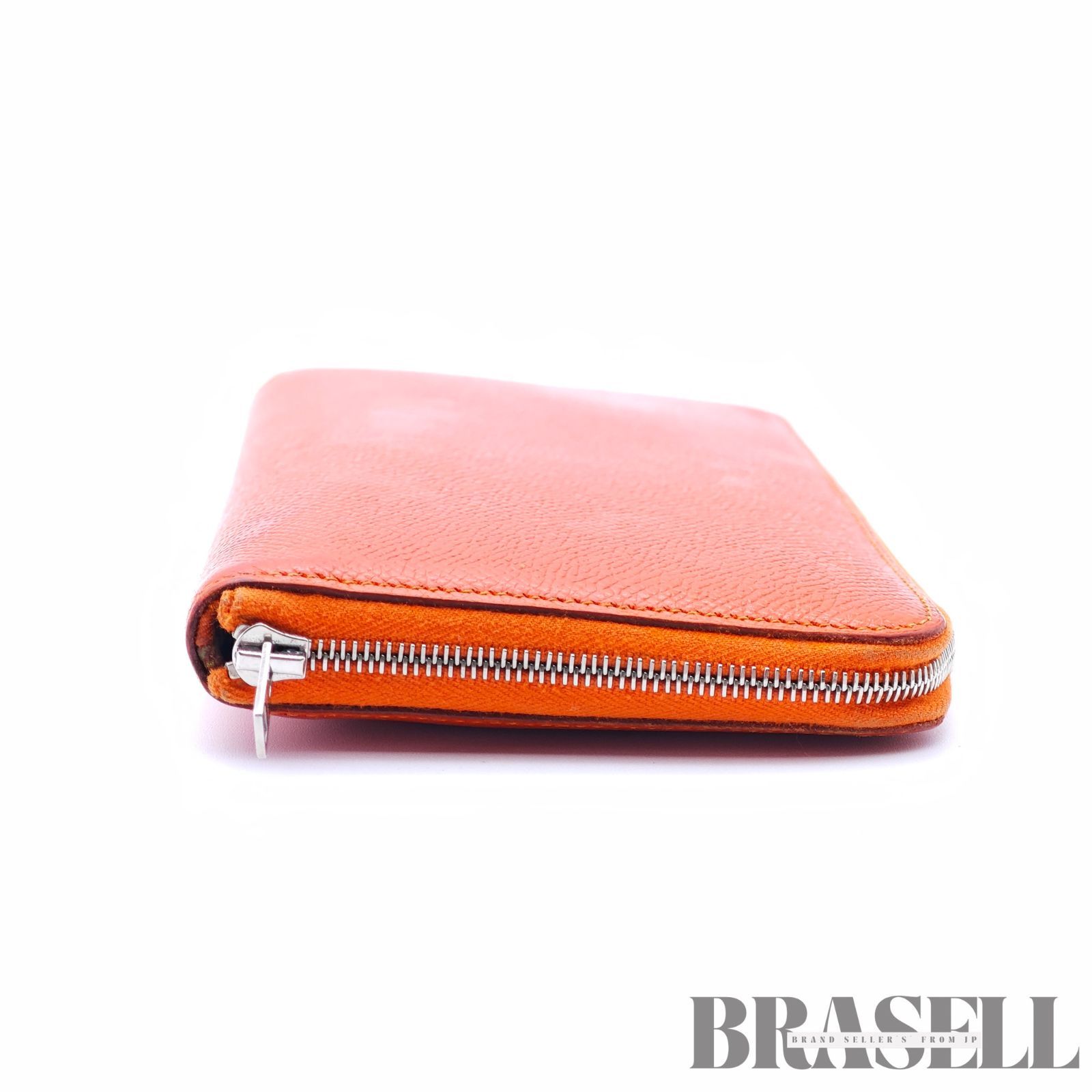 HERMES エルメス アザップ バッグ ウォレット 長財布 オレンジ レディース