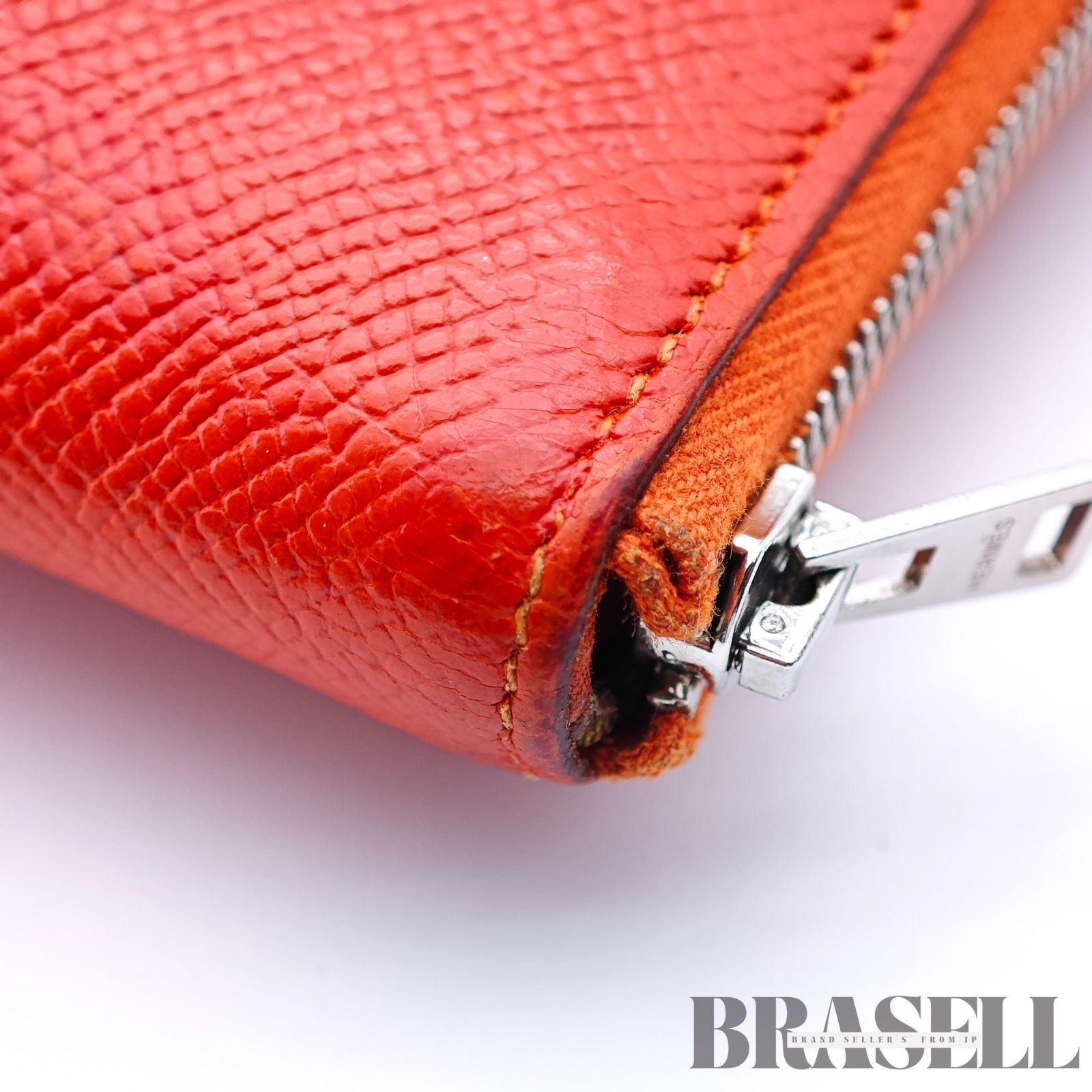 HERMES エルメス アザップ バッグ ウォレット 長財布 オレンジ レディース