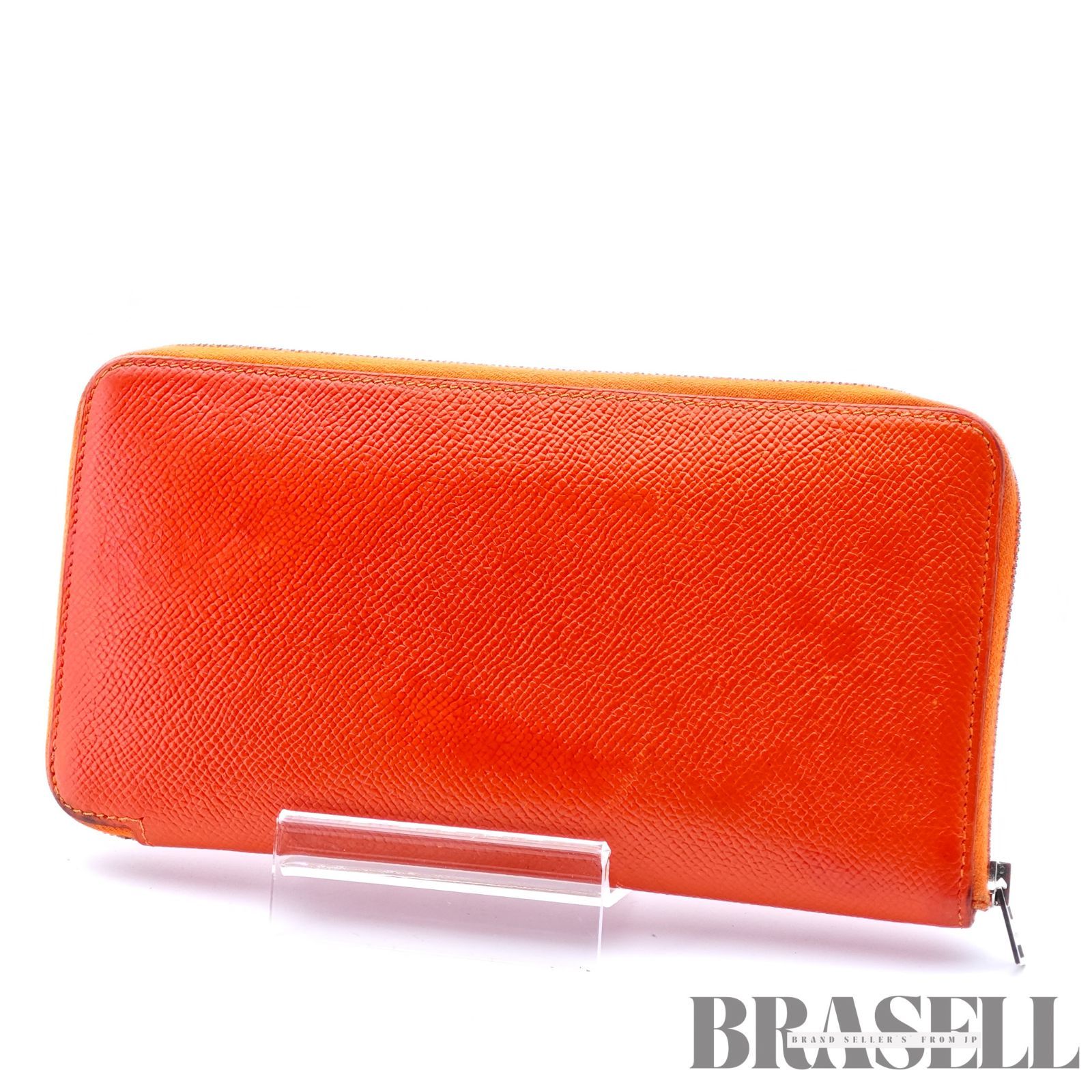 HERMES エルメス アザップ バッグ ウォレット 長財布 オレンジ レディース