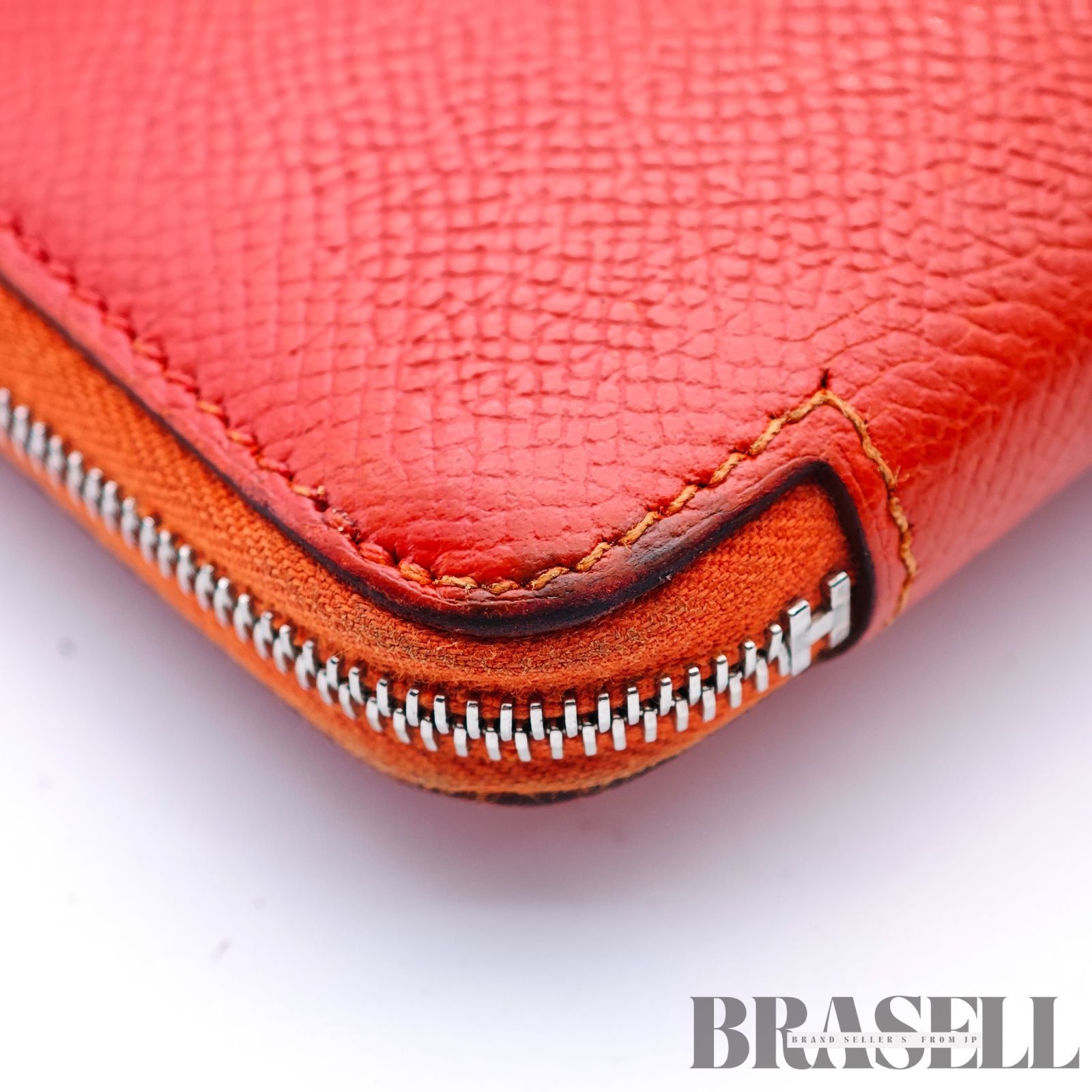 HERMES エルメス アザップ バッグ ウォレット 長財布 オレンジ レディース