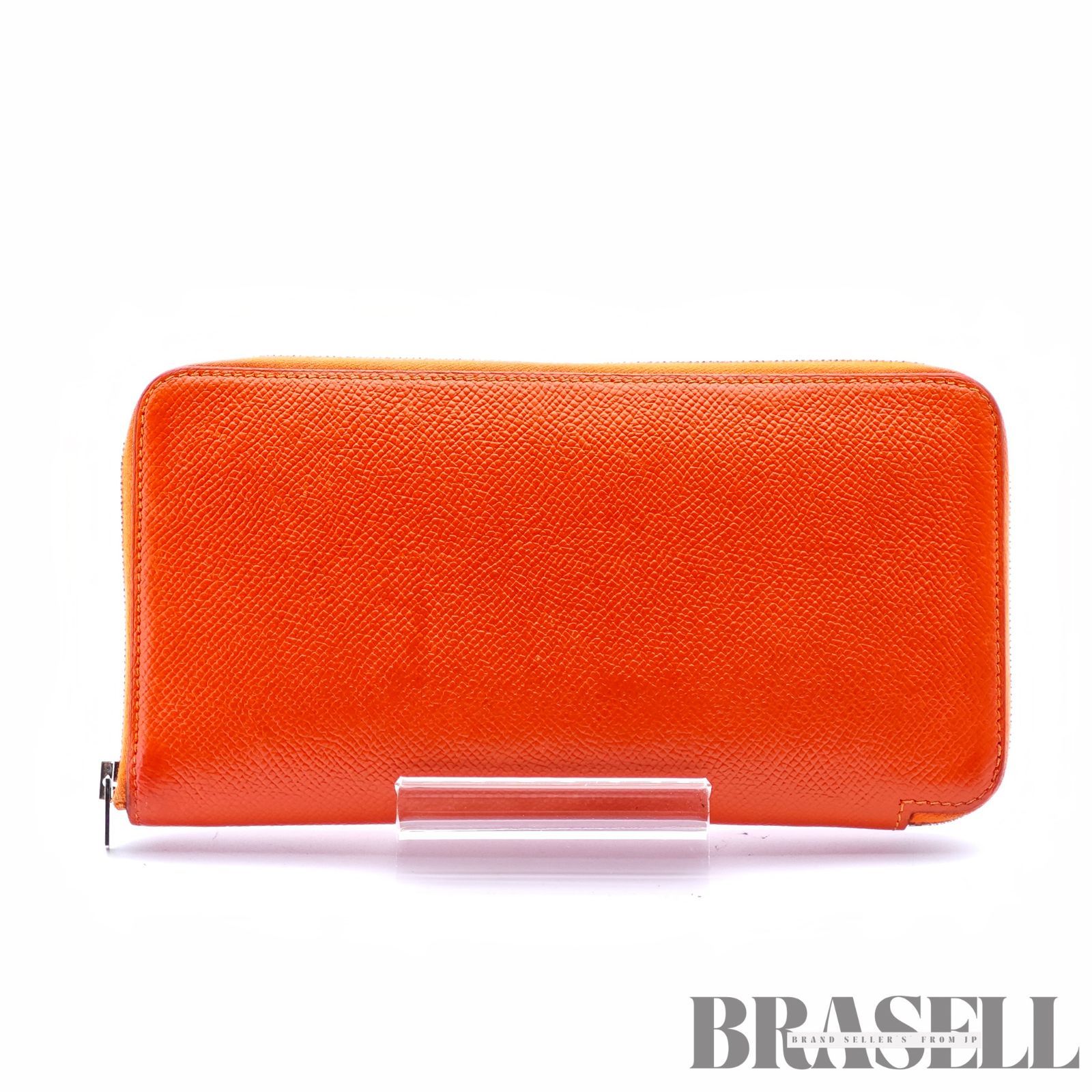 HERMES エルメス アザップ バッグ ウォレット 長財布 オレンジ レディース