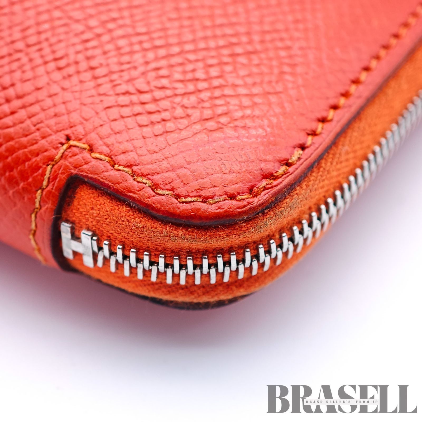 HERMES エルメス アザップ バッグ ウォレット 長財布 オレンジ レディース