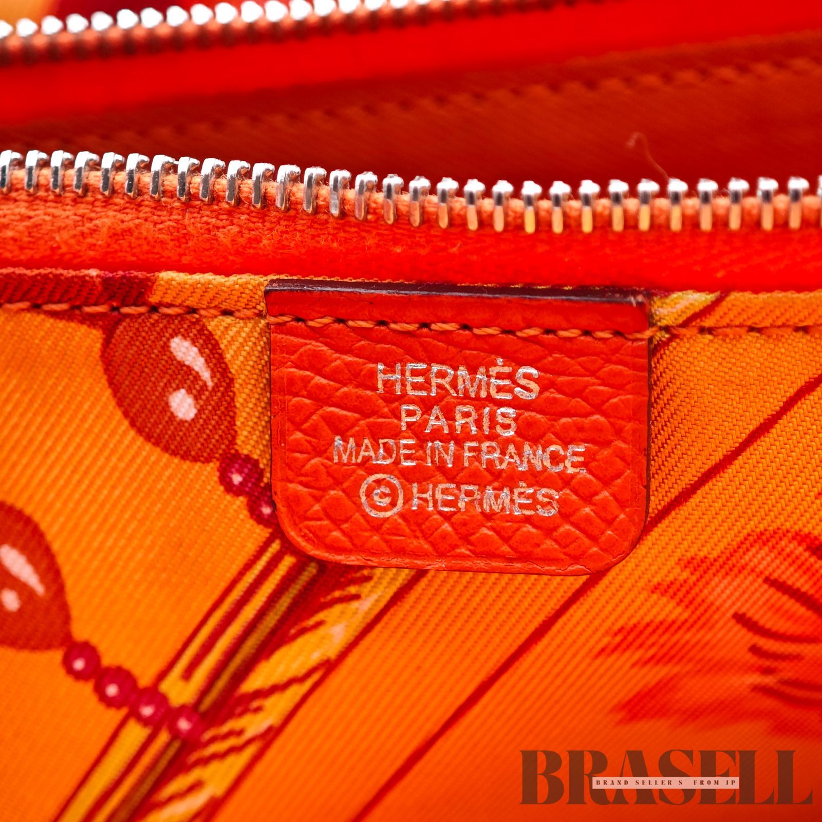 HERMES エルメス アザップ バッグ ウォレット 長財布 オレンジ レディース