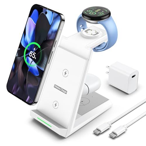 NANAMI 3in1 ワイヤレス充電器 Google Pixel専用 15W 高速充電 Pixel 10/9 Pro XL/9/Fold/8/7/7A/6 Pixel Buds Pro 2/Pro ピクセルウォッチ 3/2 Fitbit V b2a238fb
