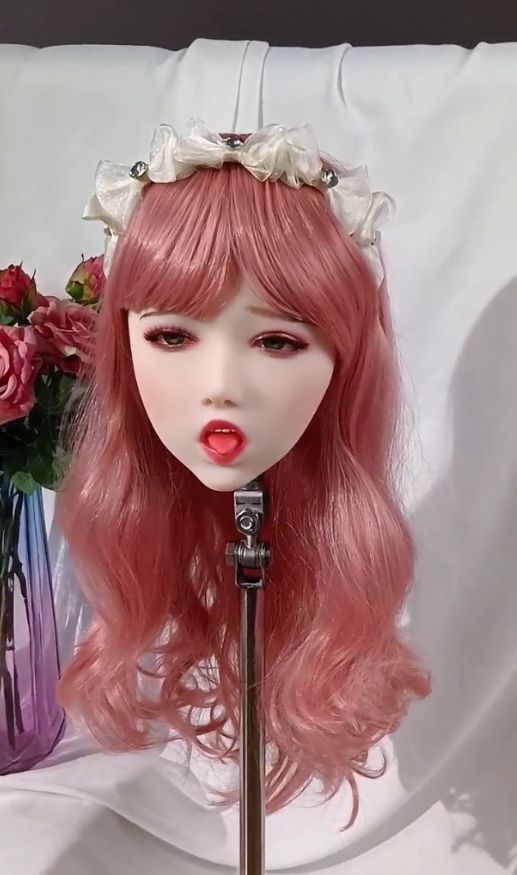 高級品ソフトシリコン ヘッドリアルガール 植毛リアル口腔 舌歯　口は手で開け　 M16 等身大ドール撮影　 鑑賞用 水洗い可能　マネキンパーツ　リアルドール