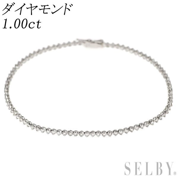 Pt850 ダイヤモンド テニス ブレスレット 1.00ct
