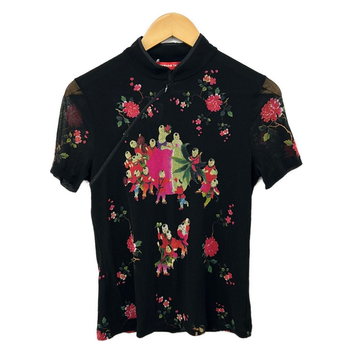 VIVIENNE TAM(ヴィヴィアンタム) 半袖カットソー サイズM レディース美品 - 黒×ピンク×マルチ