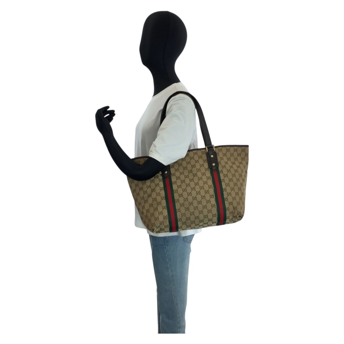 GUCCI グッチ シェリーライン ベージュ ブラウン ゴールド金具 GG 