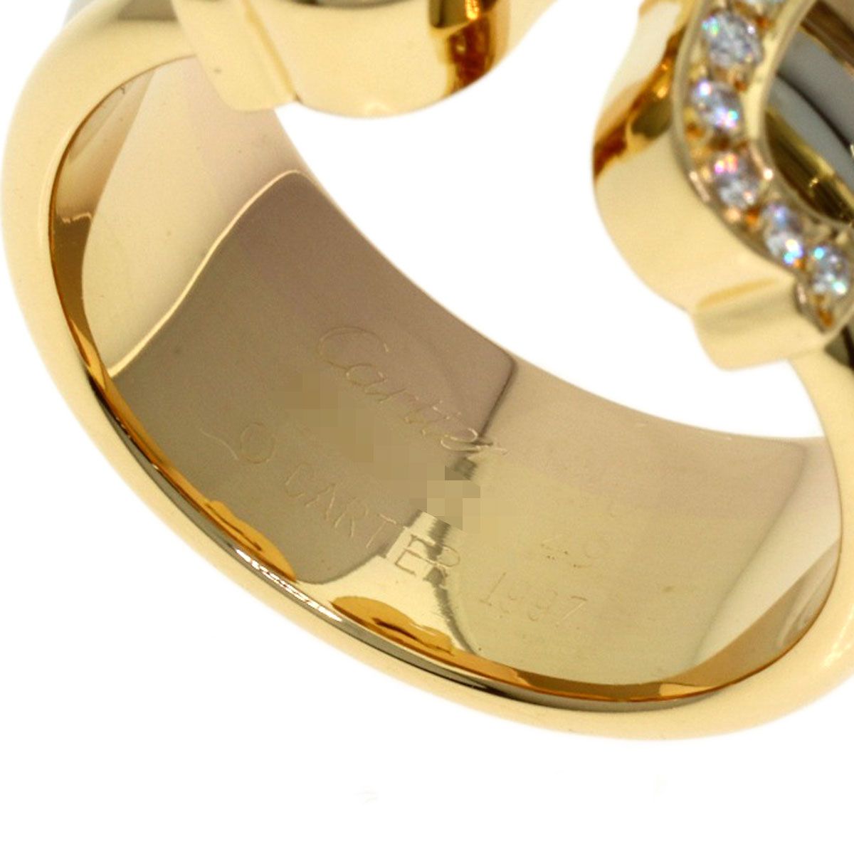ゆうと　Cartier ラージリング　LM K18WG ダイヤモンド CARTIER カルティエ 2Cリング LM ダイヤモンド #49 リング・指輪 K18YG