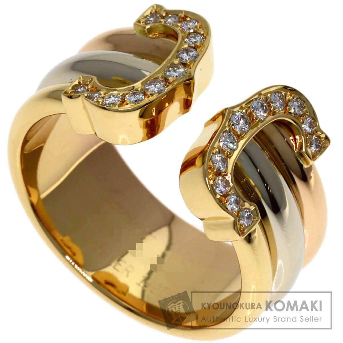 CARTIER カルティエ 2Cリング LM ダイヤモンド #49 リング・指輪 K18YG K18WG K18PG レディース [中古]