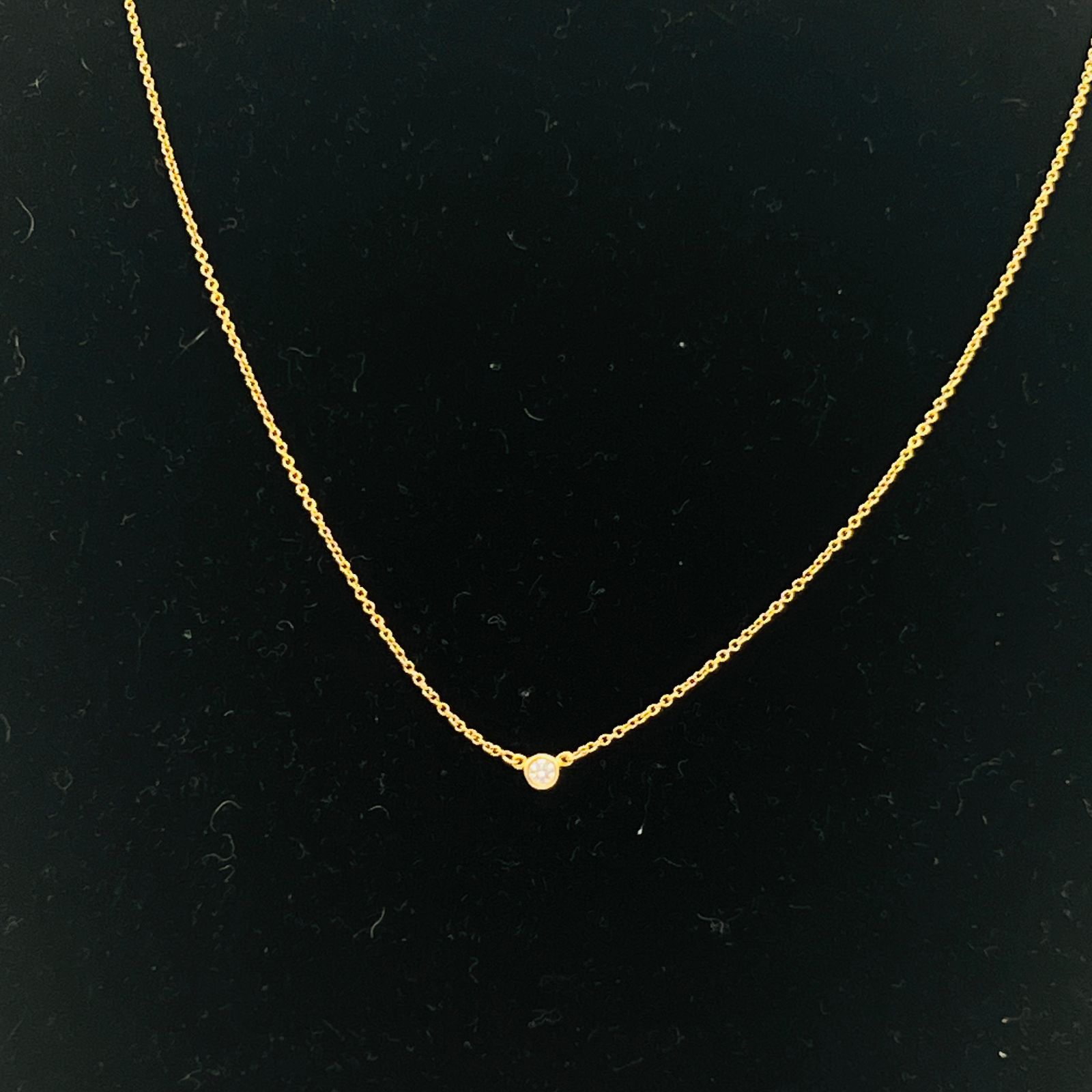 ティファニー バイザヤード 1P ダイヤ ネックレス 18K YG ゴールド